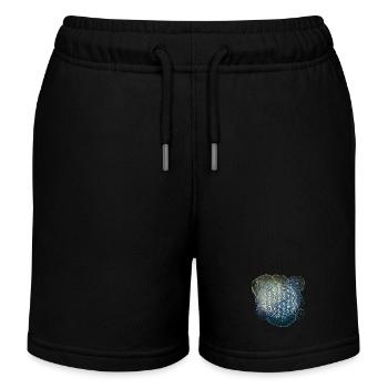 Flower of Life glittering blue - Kids Organic Sweat Shorts by Stanley/Stella - black - Front