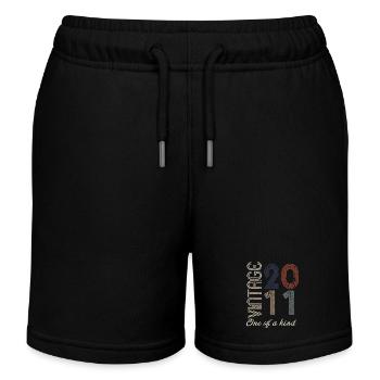13e anniversaire 2011 - idée cadeau rétro Vintage - Short de jogging enfant bio Stanley/Stella - noir - Devant