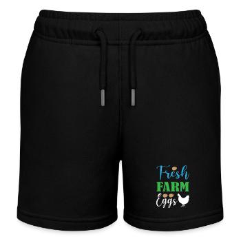 Fresh Farm Eggs - Kids Organic Sweat Shorts by Stanley/Stella - black - Front