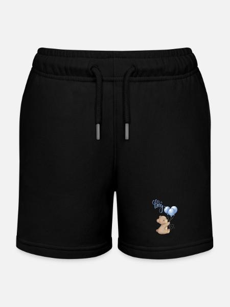 Its a boy - Kids Organic Sweat Shorts by Stanley/Stella - black
