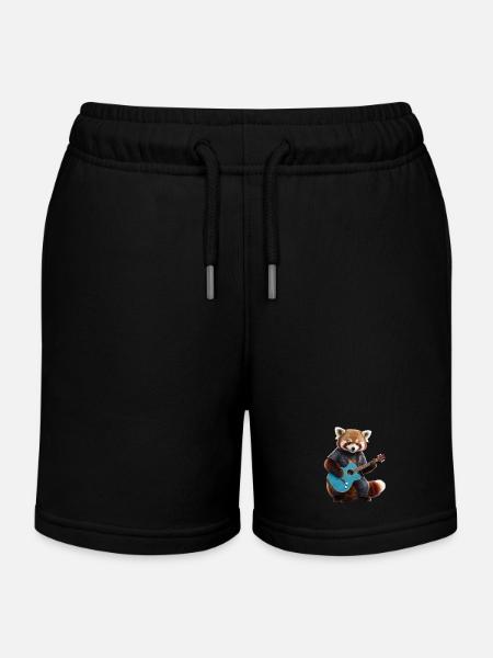 Panda roux guitare - Short de jogging enfant bio Stanley/Stella - noir