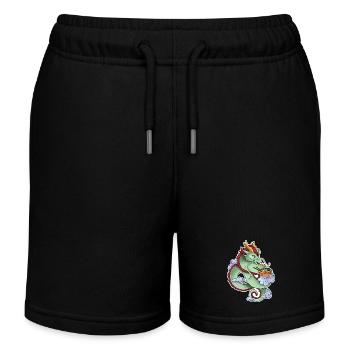 Asia Dragon with Ramen - Kids Organic Sweat Shorts by Stanley/Stella - black - Front