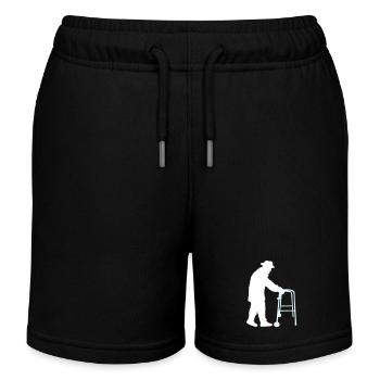 Rentner Opa Großvater Alt Opi Gehhilfe Hut Mantel - Kinder Organic Joggingshorts Mini Bolter von Stanley/Stella - Schwarz - Vorne