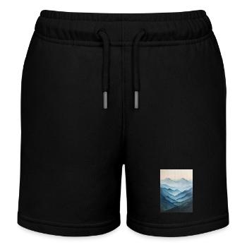 Poster Canvas Mountain 51 - Kids Organic Sweat Shorts by Stanley/Stella - black - Front