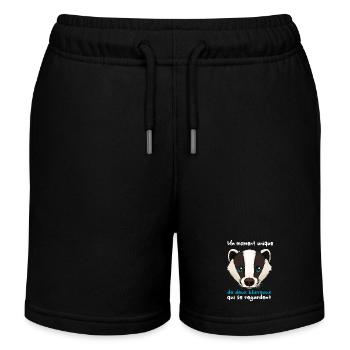 Badger Humor - Kids Organic Sweat Shorts by Stanley/Stella - black - Front