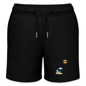 Soleil au bord de plage - Short de jogging enfant bio Stanley/Stella - noir - Devant