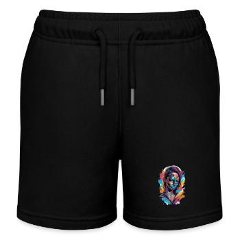 Colourfully veiled: The mask wearer - Kids Organic Sweat Shorts by Stanley/Stella - black - Front
