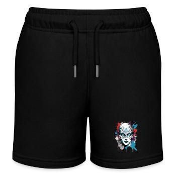 « Coloré et enveloppé : le nouveau look » - Short de jogging enfant bio Stanley/Stella - noir - Devant