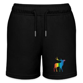 Deer - Kids Organic Sweat Shorts by Stanley/Stella - black - Front