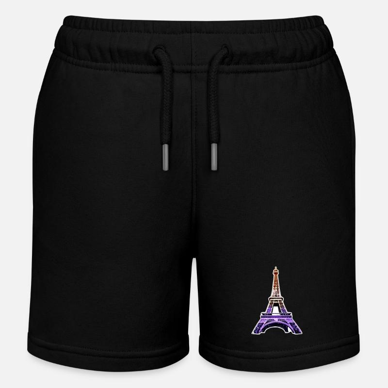 Eiffel tower #10 - Short de jogging enfant bio Stanley/Stella - noir