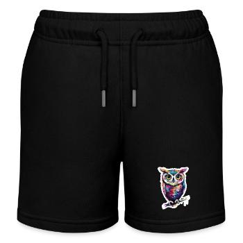 hibou mignon mascotte kawaii - Short de jogging enfant bio Stanley/Stella - noir - Devant