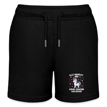 Unicorn Unicorns Mythical Creatures Mystical - Kids Organic Sweat Shorts by Stanley/Stella - black - Front