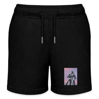 Futuristische Liebesumarmung Futuristic Love - Kinder Organic Joggingshorts Mini Bolter von Stanley/Stella - Schwarz - Vorne