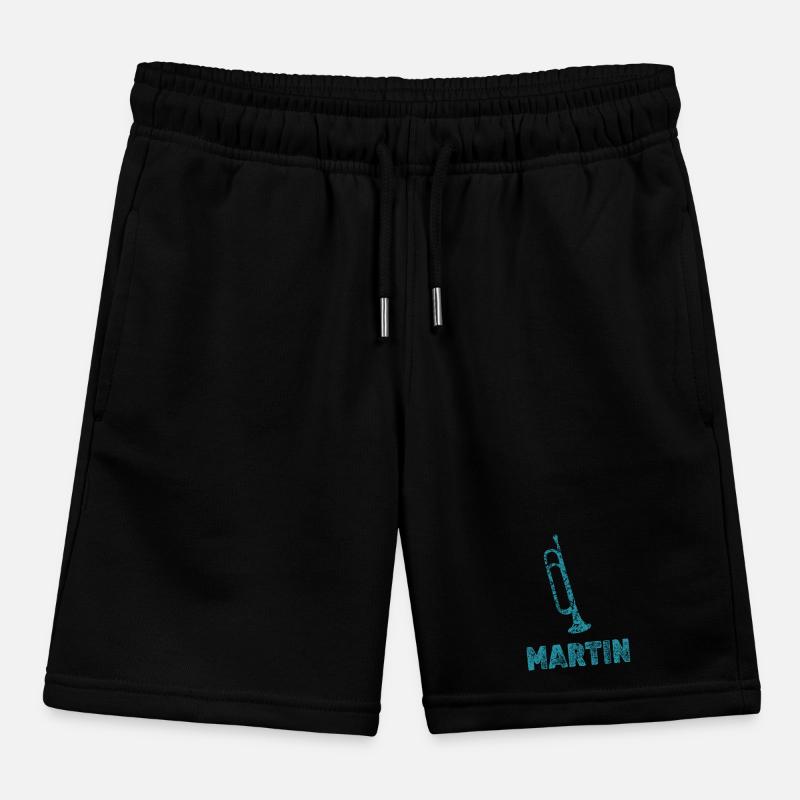 Martin as brass band Kids Organic Sweat Shorts by Stanley/Stella