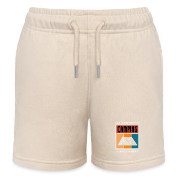 Camping - Kids Organic Sweat Shorts by Stanley/Stella - soft Ecru - Front