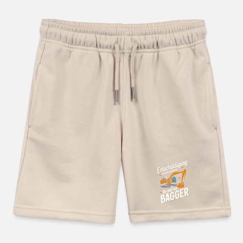 Excavator Driver Construction Worker Construction Site Construction Machine Kids Organic Sweat Shorts by Stanley/Stella