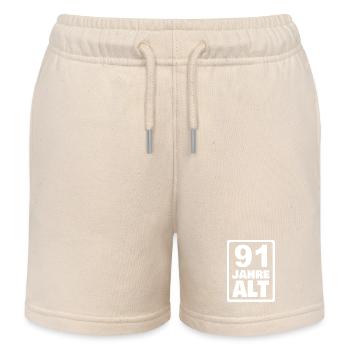 Age 91 - Kids Organic Sweat Shorts by Stanley/Stella - soft Ecru - Front