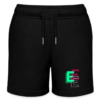 Initial Letter E Design Gift - Kids Organic Sweat Shorts by Stanley/Stella - black - Front