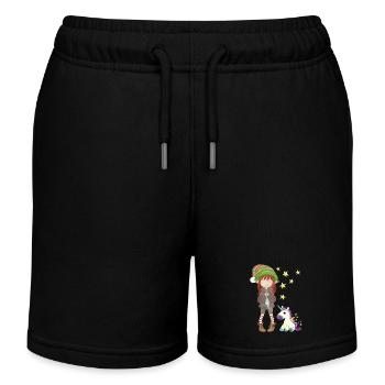 Kleine Waldelfe - Kinder Organic Joggingshorts Mini Bolter von Stanley/Stella - Schwarz - Vorne