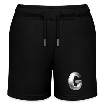 Chrome ,, G " Metallic - Kinder Organic Joggingshorts Mini Bolter von Stanley/Stella - Schwarz - Vorne
