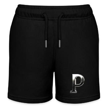 Chrome ,, P " Metallic - Kinder Organic Joggingshorts Mini Bolter von Stanley/Stella - Schwarz - Vorne