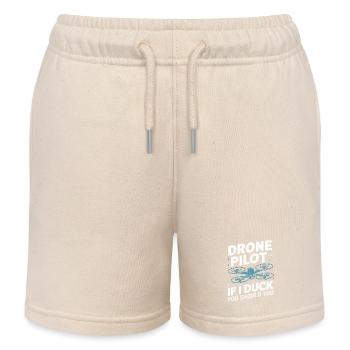 Drones Pilot Quadcopter Drone - Kids Organic Sweat Shorts by Stanley/Stella - soft Ecru - Front