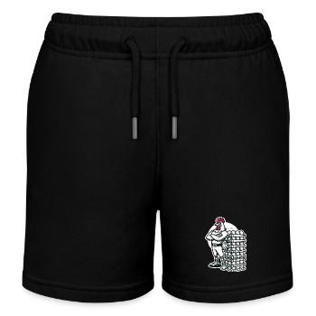 Lustiger lokaler Eierhändler Hühnerdesign - Kinder Organic Joggingshorts Mini Bolter von Stanley/Stella - Schwarz - Vorne