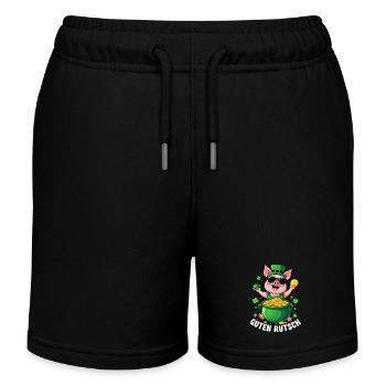 Glücksschwein - Silvester Guten Rutsch - Kinder Organic Joggingshorts Mini Bolter von Stanley/Stella - Schwarz - Vorne