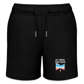 ROAD TRIP DESIGN - Kids Organic Sweat Shorts by Stanley/Stella - black - Front