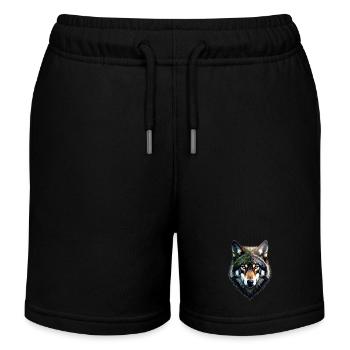 Wolf Head - Kids Organic Sweat Shorts by Stanley/Stella - black - Front