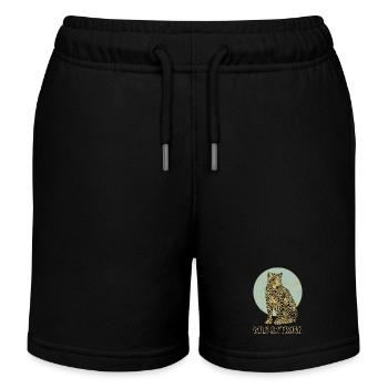 Leopard. Wild and Strong. - Kinder Organic Joggingshorts Mini Bolter von Stanley/Stella - Schwarz - Vorne