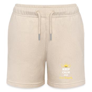 "Keep Calm and Live Simply" T-Shirt - Minimalist - Kids Organic Sweat Shorts by Stanley/Stella - soft Ecru - Front