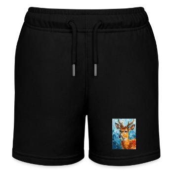 Image de cerf - Short de jogging enfant bio Stanley/Stella - noir - Devant