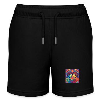 Cadeau Né du zodiaque Gémeaux - Short de jogging enfant bio Stanley/Stella - noir - Devant