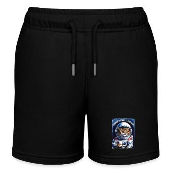 Astronaut Katze Kosmos Geschenk - Kinder Organic Joggingshorts Mini Bolter von Stanley/Stella - Schwarz - Vorne