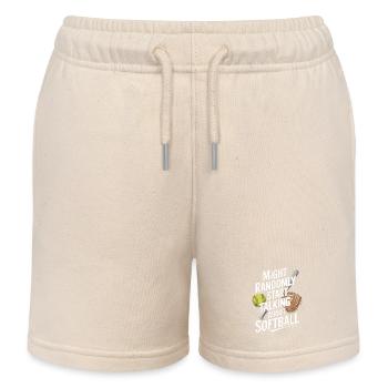 Lustige Softball-Saison Baseball-Pitcher-Catcher - Kinder Organic Joggingshorts Mini Bolter von Stanley/Stella - Natur - Vorne