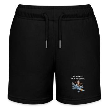 Funny Pilot: I'm in the clouds! - Kids Organic Sweat Shorts by Stanley/Stella - black - Front