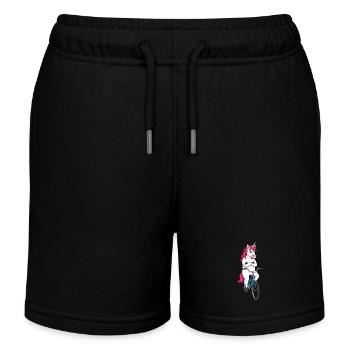 Grim Licorne sur roue - Pour les cyclistes - Short de jogging enfant bio Stanley/Stella - noir - Devant