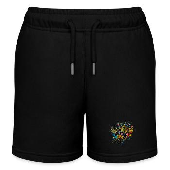 Gamepad Videogames mit verschiedenen Symbolen - Kinder Organic Joggingshorts Mini Bolter von Stanley/Stella - Schwarz - Vorne