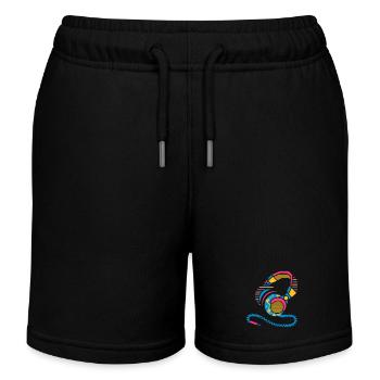 Kopfhörer Muster und Streifen - Kinder Organic Joggingshorts Mini Bolter von Stanley/Stella - Schwarz - Vorne