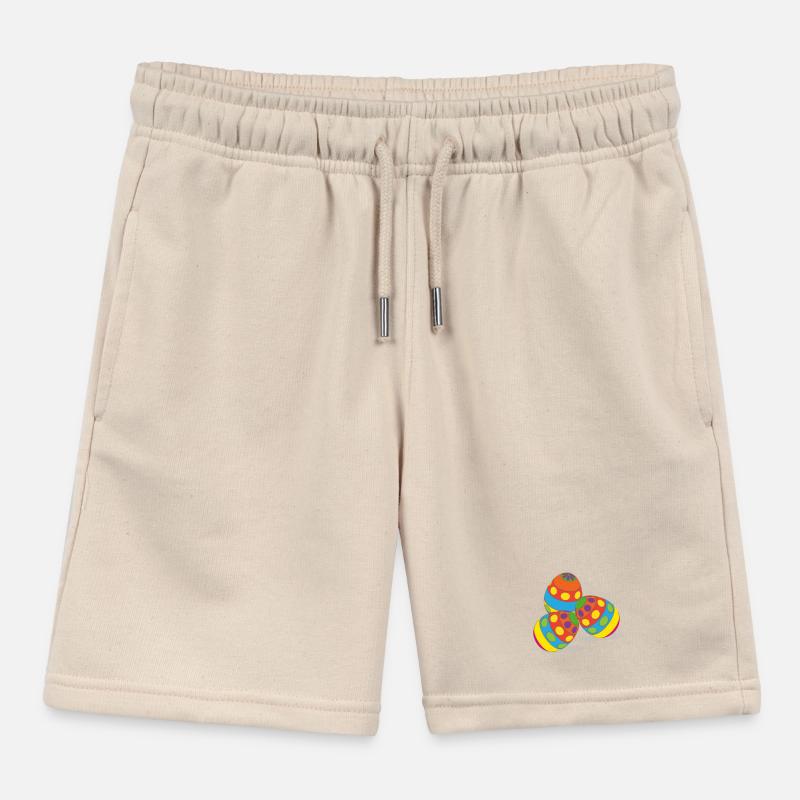 Easter eggs, easter, happy easter, happy eastern Kids Organic Sweat Shorts by Stanley/Stella