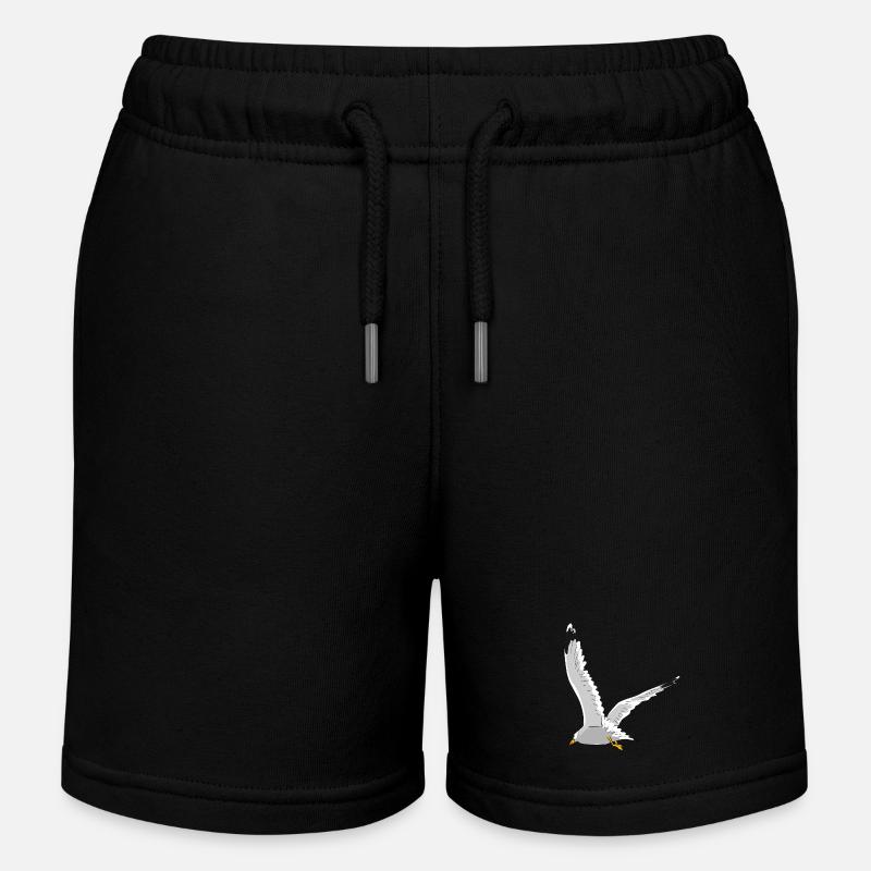 Mouette en vol - Short de jogging enfant bio Stanley/Stella - noir