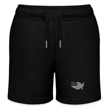 Sterne-und-Streifen-Karte - Kinder Organic Joggingshorts Mini Bolter von Stanley/Stella - Schwarz - Vorne