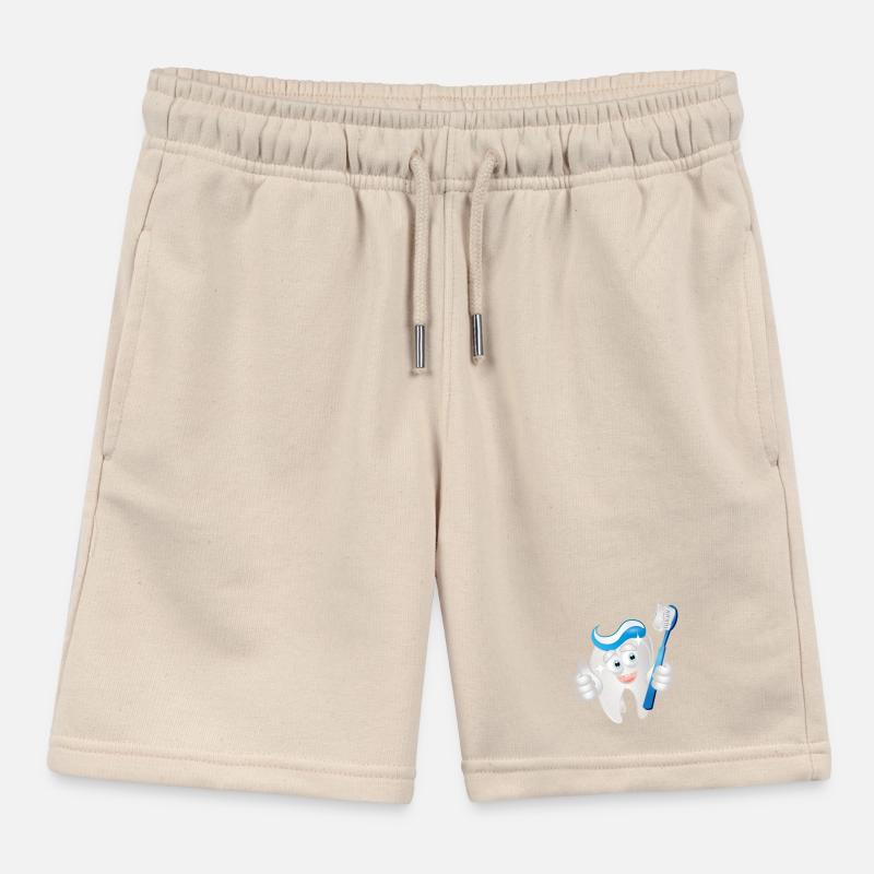 radiant white tooth with toothpaste as a comic Kids Organic Sweat Shorts by Stanley/Stella