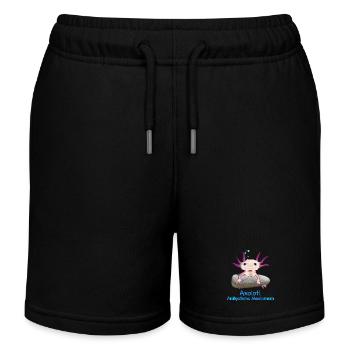 Iconic Axolotl Ambystoma Mexicanum Hand Drawing - Kids Organic Sweat Shorts by Stanley/Stella - black - Front
