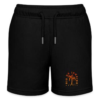 Rio De Janeiro | Brazil | Palm tree - Kids Organic Sweat Shorts by Stanley/Stella - black - Front