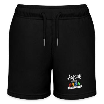 1986 - Jahrgang 1986 - Fantastisch seit 1986 - Kinder Organic Joggingshorts Mini Bolter von Stanley/Stella - Schwarz - Vorne