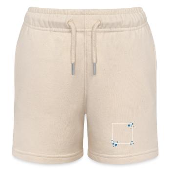 Quadrat Blüten Blau - Kinder Organic Joggingshorts Mini Bolter von Stanley/Stella - Natur - Vorne