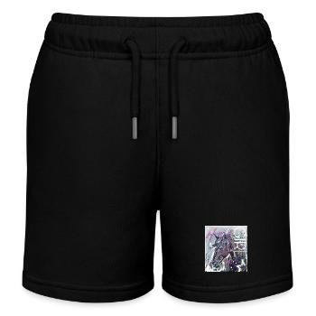 Hey Girl Horse Head - Kids Organic Sweat Shorts by Stanley/Stella - black - Front