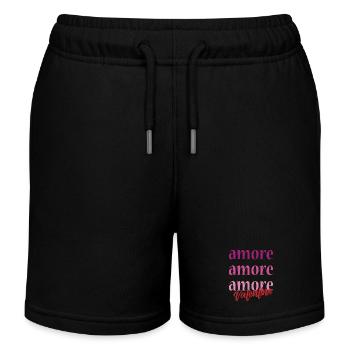 t-shirt love Valentine's Day love Liebe amour amor - Kids Organic Sweat Shorts by Stanley/Stella - black - Front
